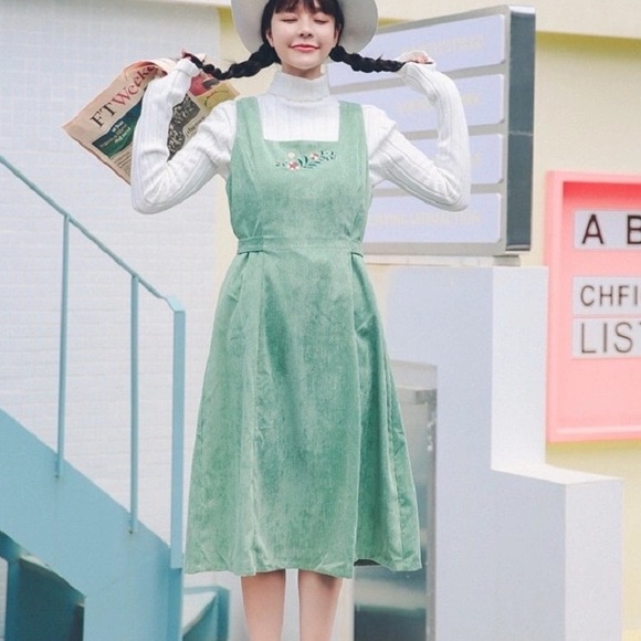 AliExpress Dresses & Skirts - BNWOT Retro Corduroy Jumper with Flower Embroidery
